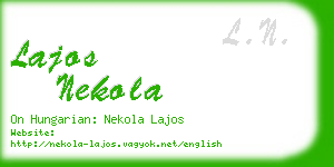 lajos nekola business card